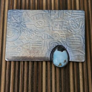 Sterling Silver Turquoise Gail Hefti Brooch (Vintage)